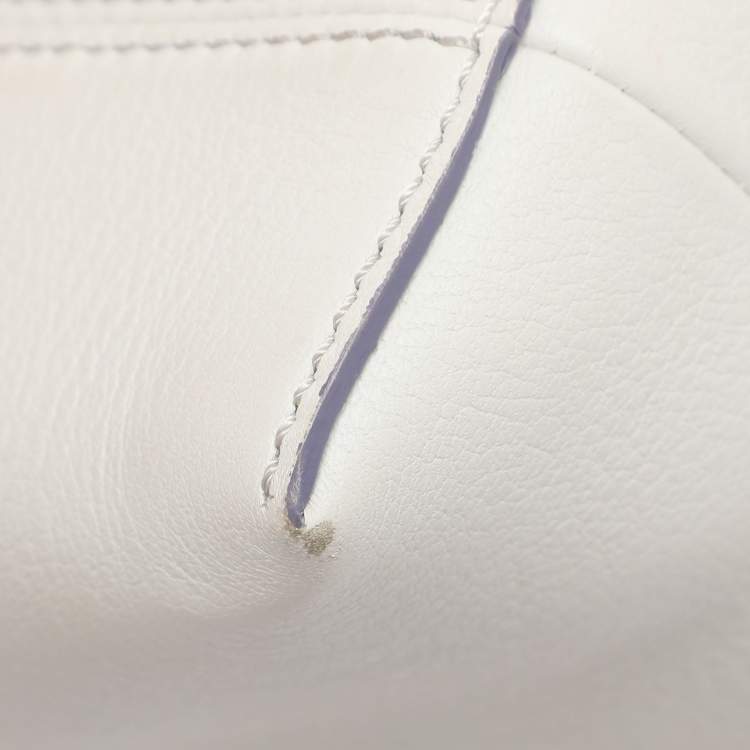 Pre Owned Fendi White Leather Mini By The Way Embellished Crossbody Bag