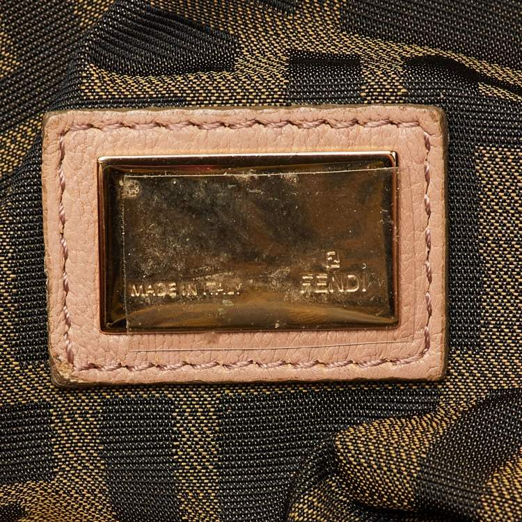 Pre Owned Fendi Beige Leather Beaded Spy Hobo