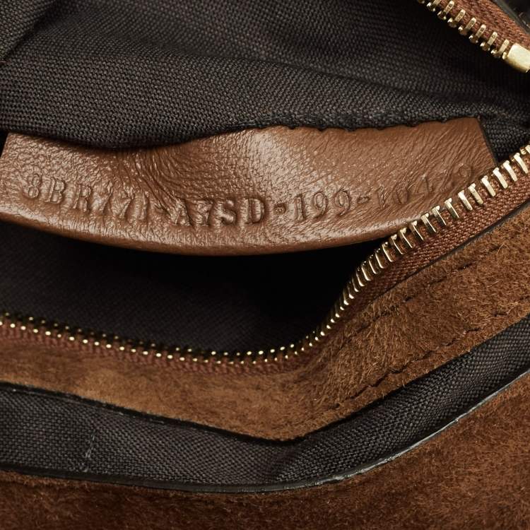 Pre Owned Fendi Brown Suede Large Baguette Bag