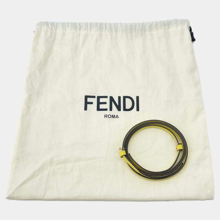 Pre Owned Fendi By The Way Yellow/Brown Leather Size Mini