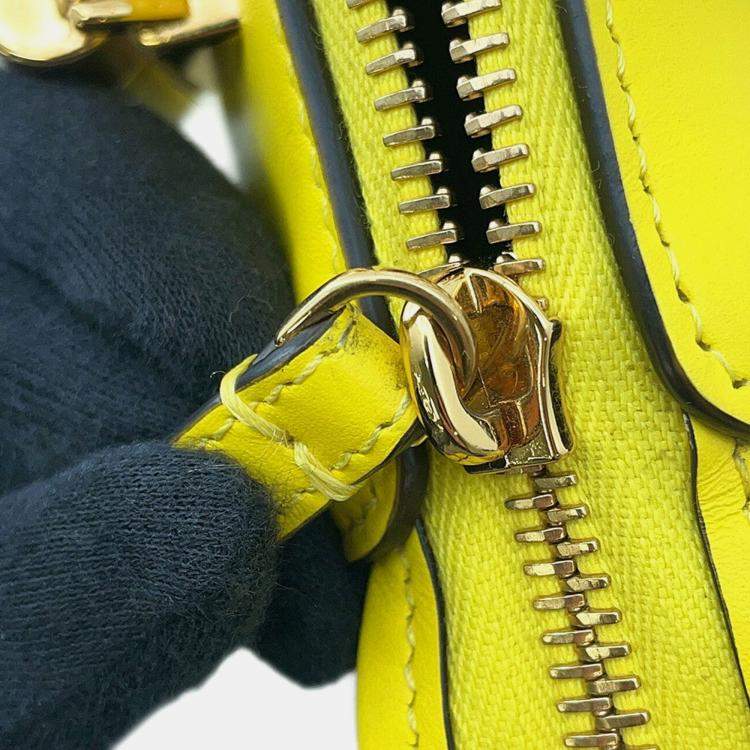 Pre Owned Fendi By The Way Yellow/Brown Leather Size Mini