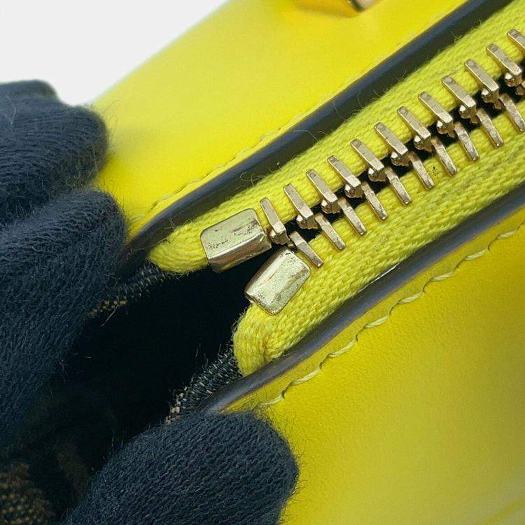 Pre Owned Fendi By The Way Yellow/Brown Leather Size Mini