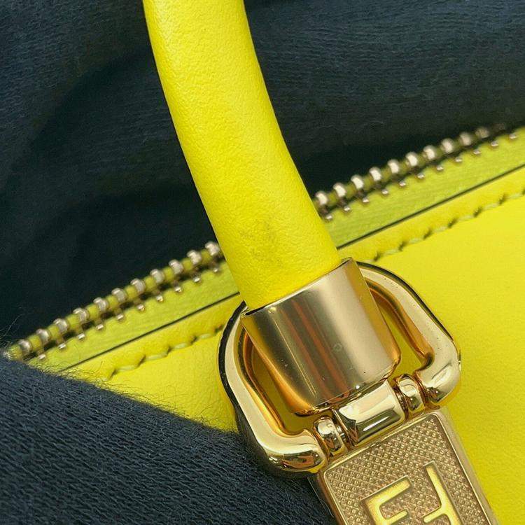 Pre Owned Fendi By The Way Yellow/Brown Leather Size Mini