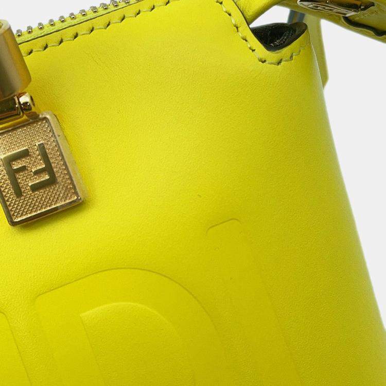 Pre Owned Fendi By The Way Yellow/Brown Leather Size Mini