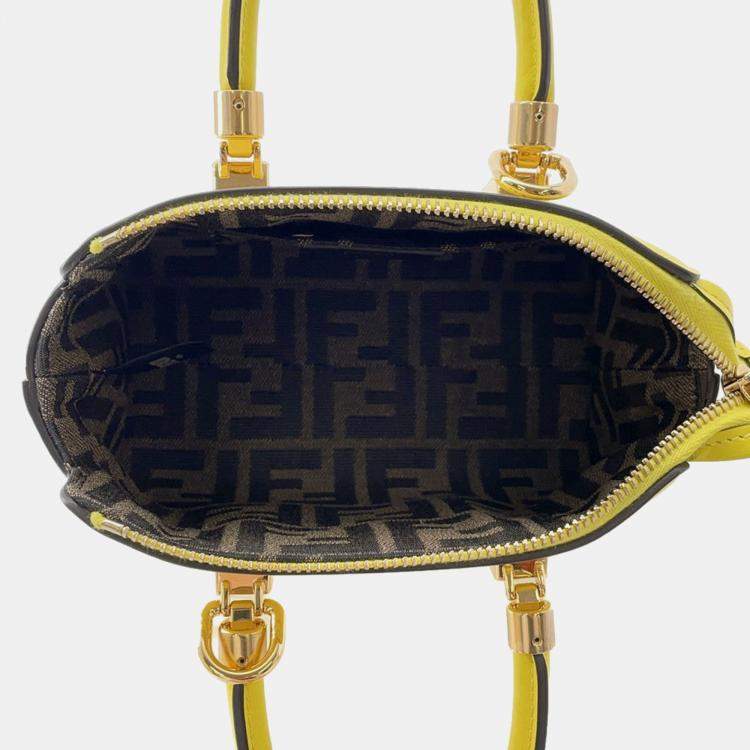 Pre Owned Fendi By The Way Yellow/Brown Leather Size Mini