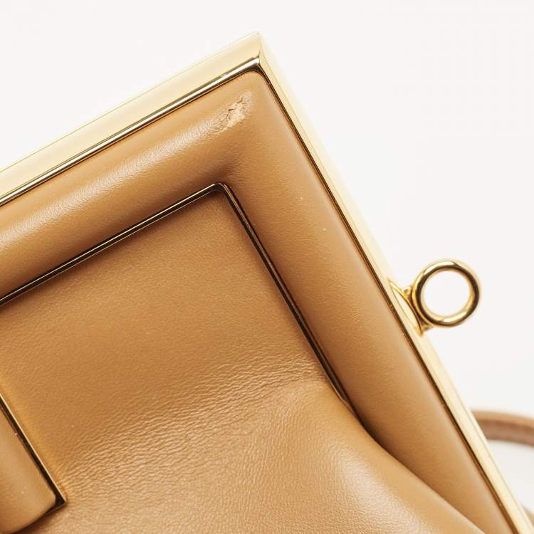 Pre Owned Fendi Brown Leather Small First Shoulder Bag