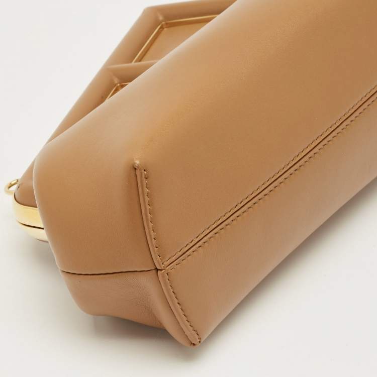 Pre Owned Fendi Brown Leather Small First Shoulder Bag