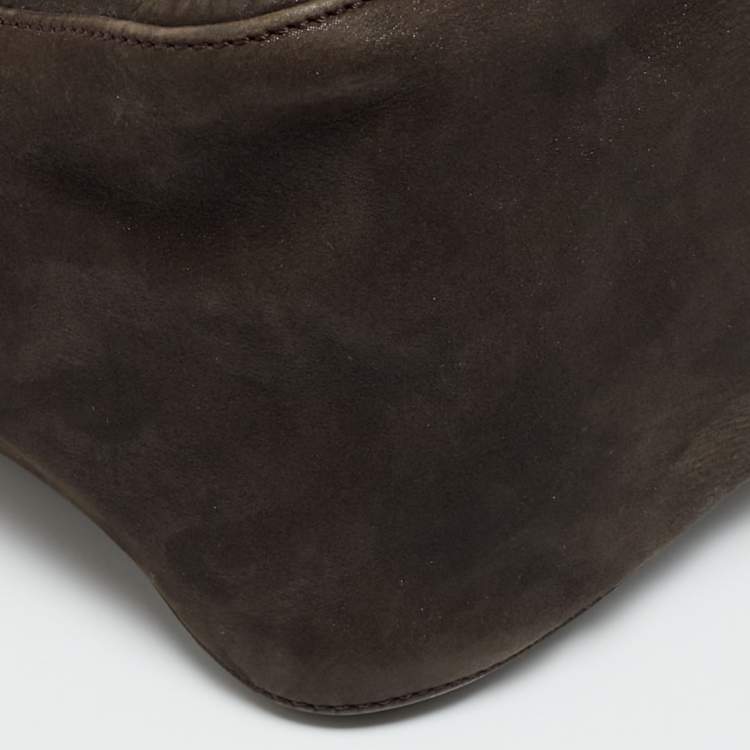 Pre Owned Fendi Mama Forever Large Cacao Iridescent Leather Shoulder Bag