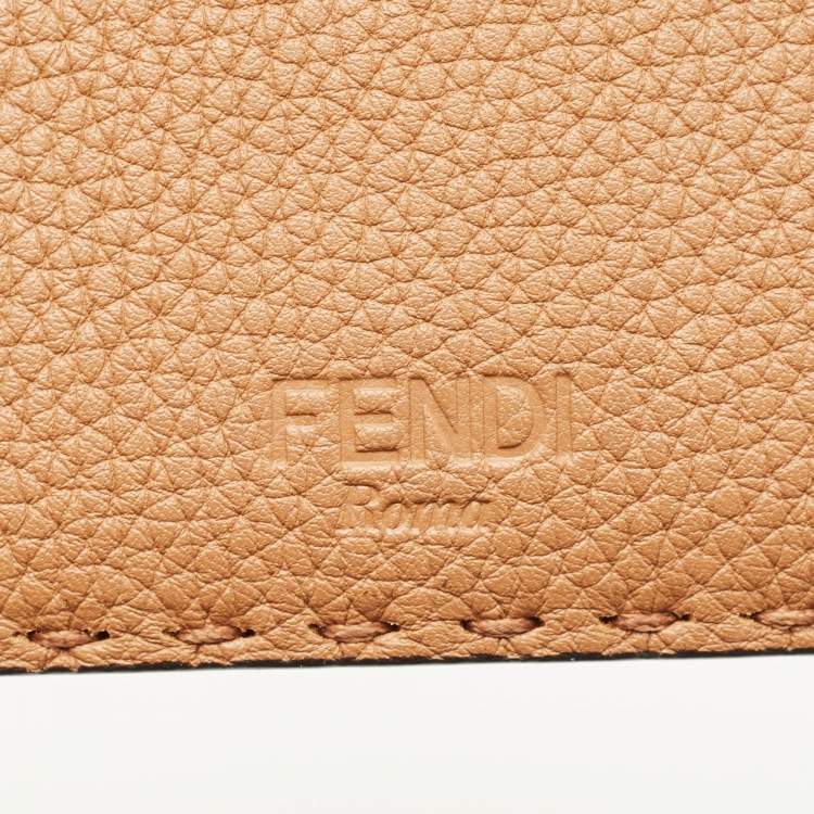 Pre Owned Fendi Peekaboo Brown Selleria Leather Wallet