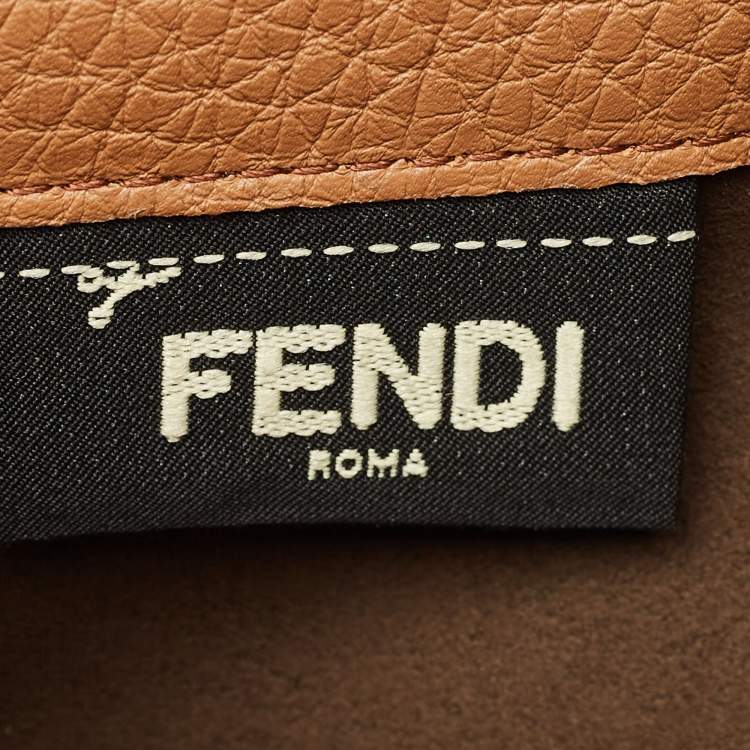 Pre Owned Fendi Peekaboo Brown Selleria Leather Wallet