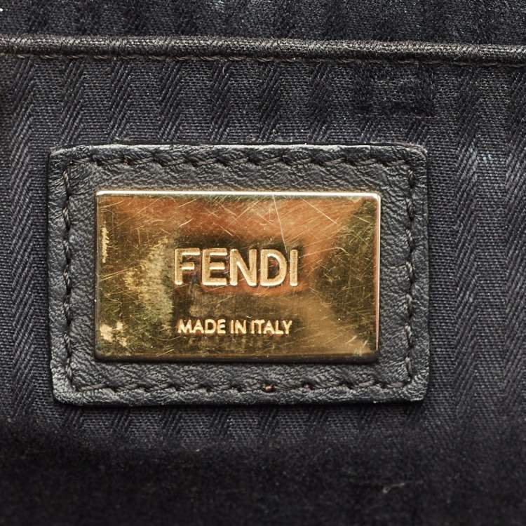 Pre Owned Fendi Demi Jour Small Black Leather Top Handle Bag