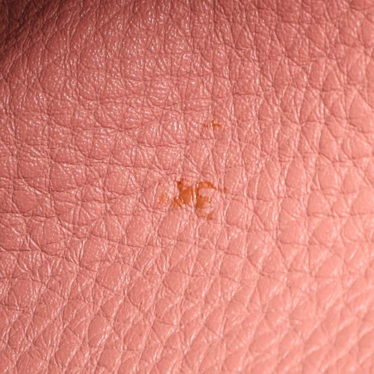 Pre Owned Fendi Whipstitch Peekaboo Regular Old Rose Leather Top Handle Bag