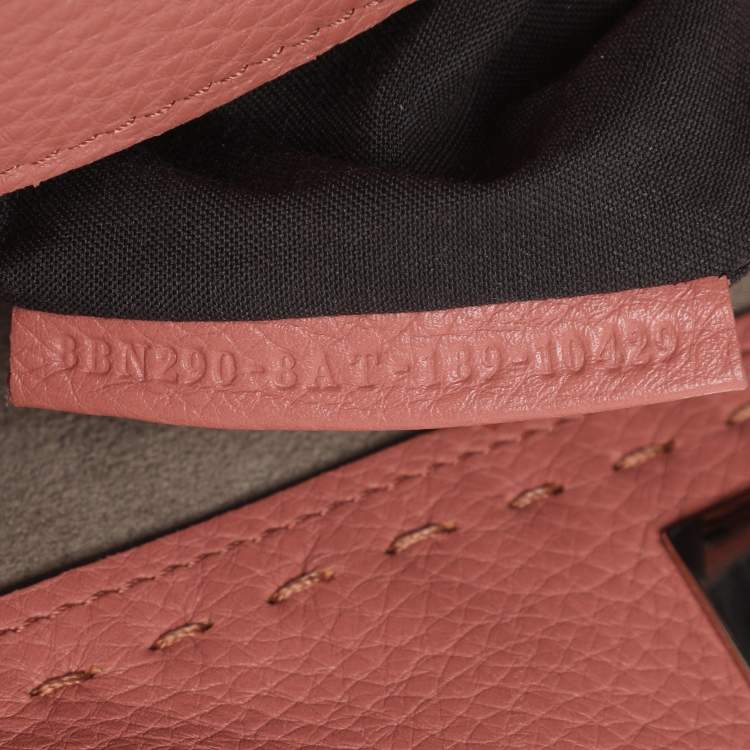 Pre Owned Fendi Whipstitch Peekaboo Regular Old Rose Leather Top Handle Bag