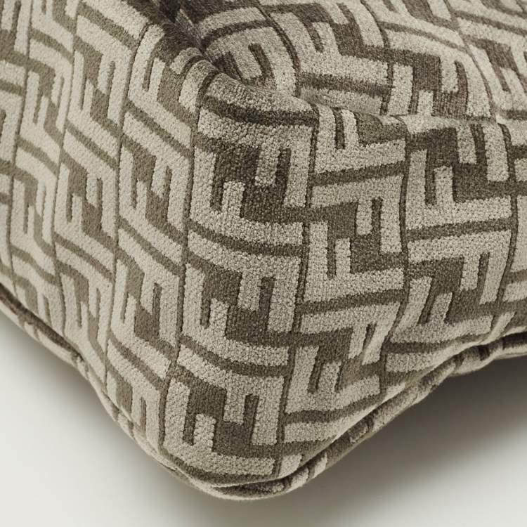 Pre Owned Fendi O'Lock Grey FF Fabric Top Handle Bag