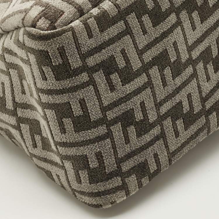 Pre Owned Fendi O'Lock Grey FF Fabric Top Handle Bag