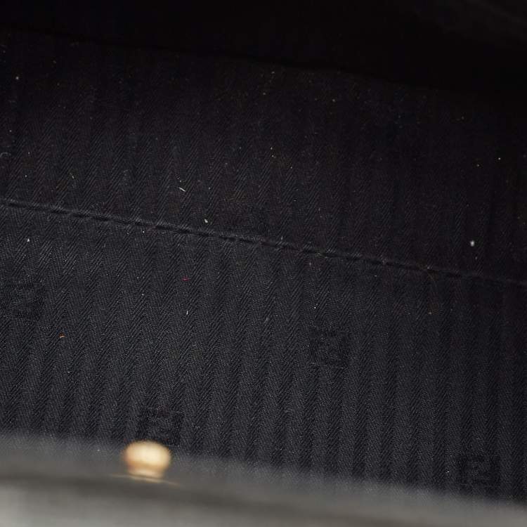 Pre Owned Fendi 2Jours Petite Black Leather Tote