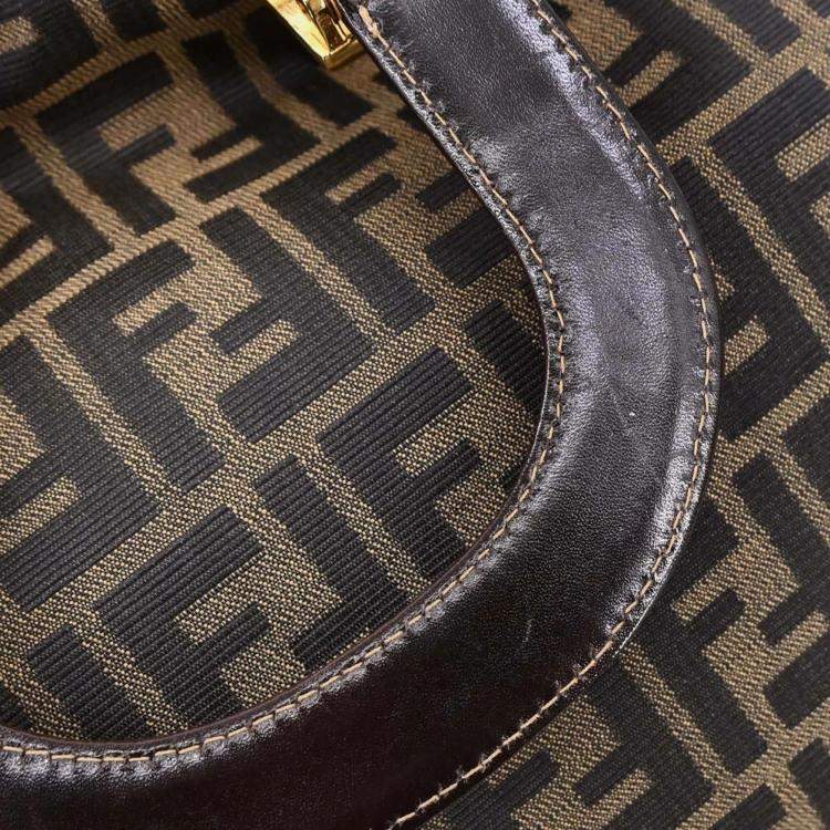 Pre Owned Fendi Brown Zucca Tote Handbag