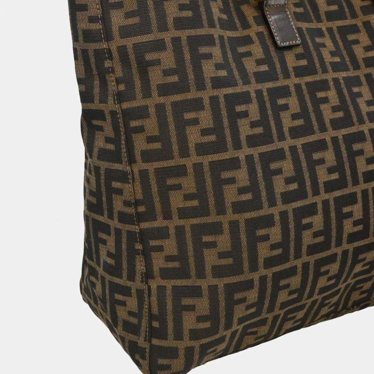 Pre Owned Fendi Brown Zucca Tote Handbag