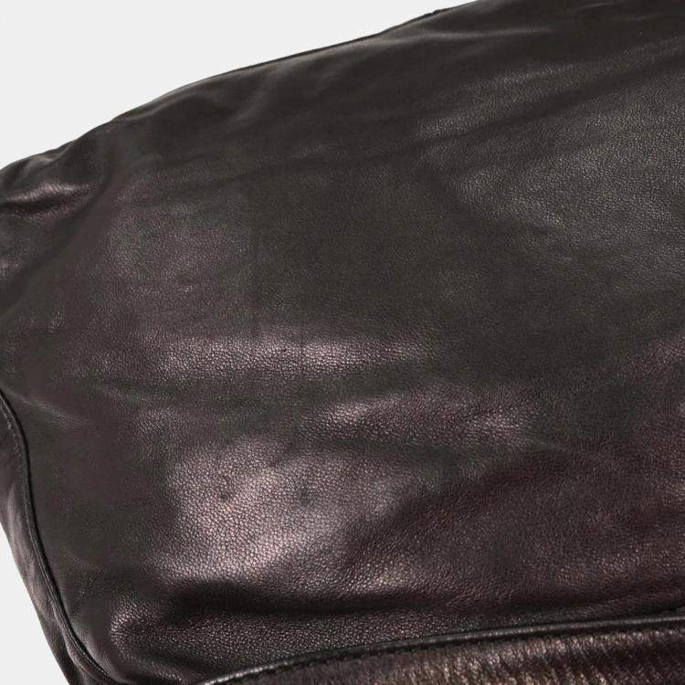 مملوكة مسبقًا Fendi Black Lambskin Baguette Mamma Handbag