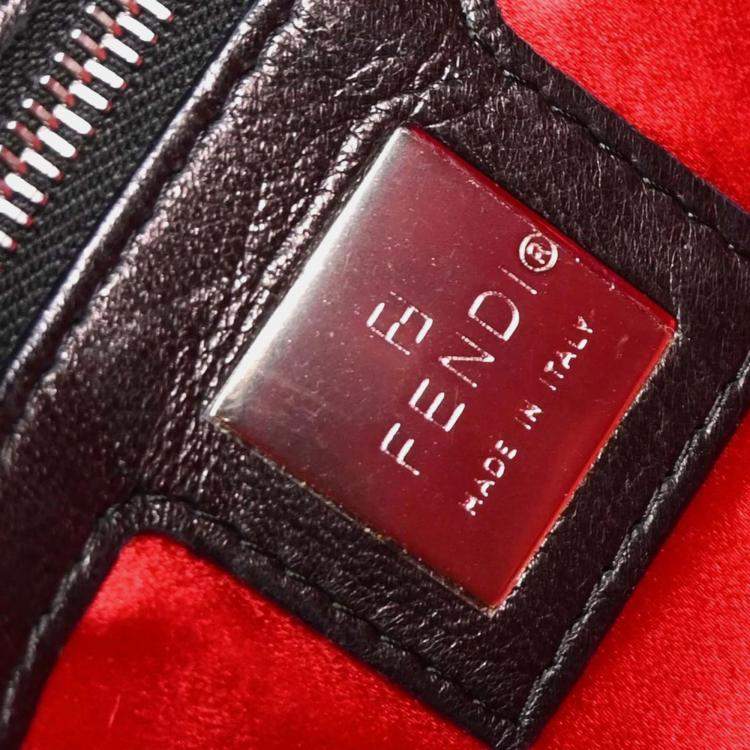 مملوكة  مسبقًا Fendi Black Lambskin Baguette Mamma Handbag