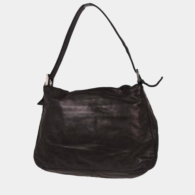 مملوكة مسبقًا Fendi Black Lambskin Baguette Mamma Handbag