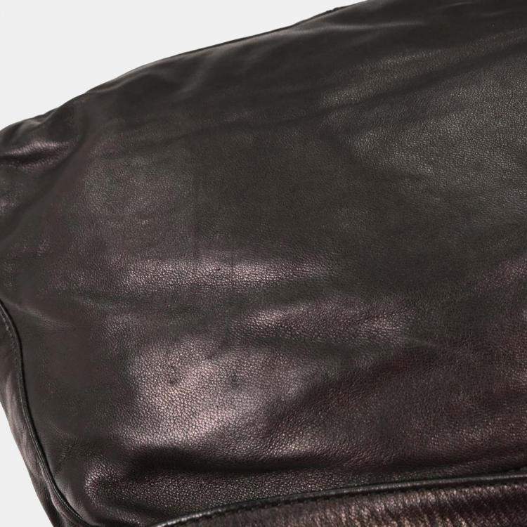 مملوكة مسبقًا Fendi Black Lambskin Baguette Mamma Handbag