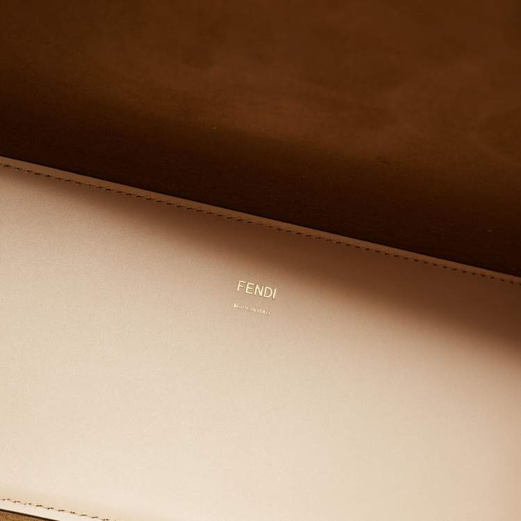 Pre Owned Fendi Sunshine Medium Light Pink Leather Shopper Tote