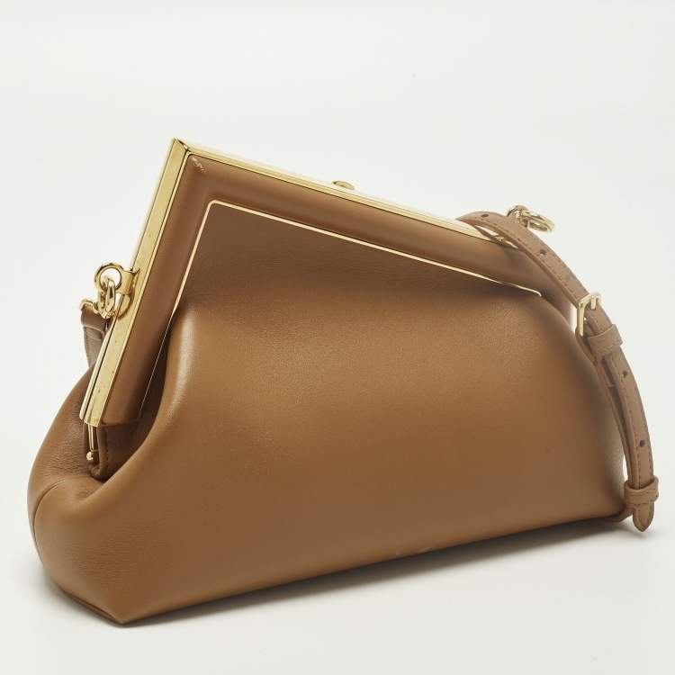Pre Owned Fendi Brown Fendi First Small Leather Clutch Bag