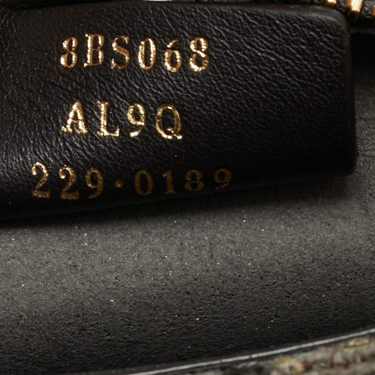 Pre Owned Fendi Swing O'Lock Grey/Black Zucca Velvet and Leather Hobo