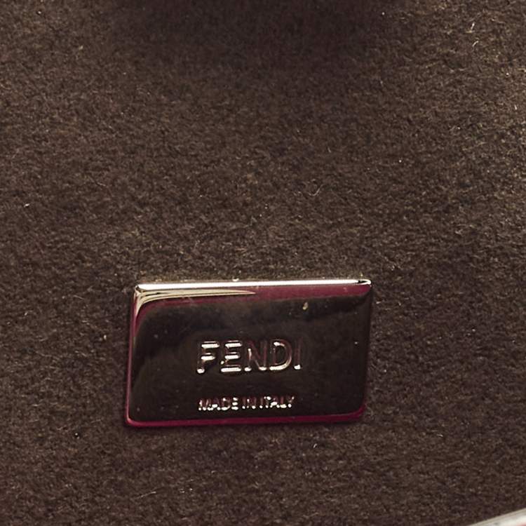 Pre Owned Fendi Peekaboo Micro Fuchsia Leather Crossbody Bag
