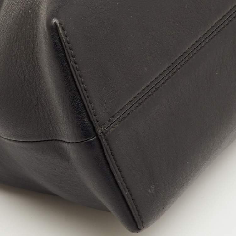 Pre Owned Fendi By The Way Medium Black Leather Shoulder Bag