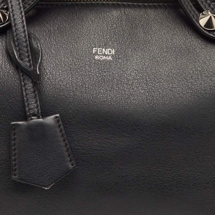 Pre Owned Fendi By The Way Medium Black Leather Shoulder Bag