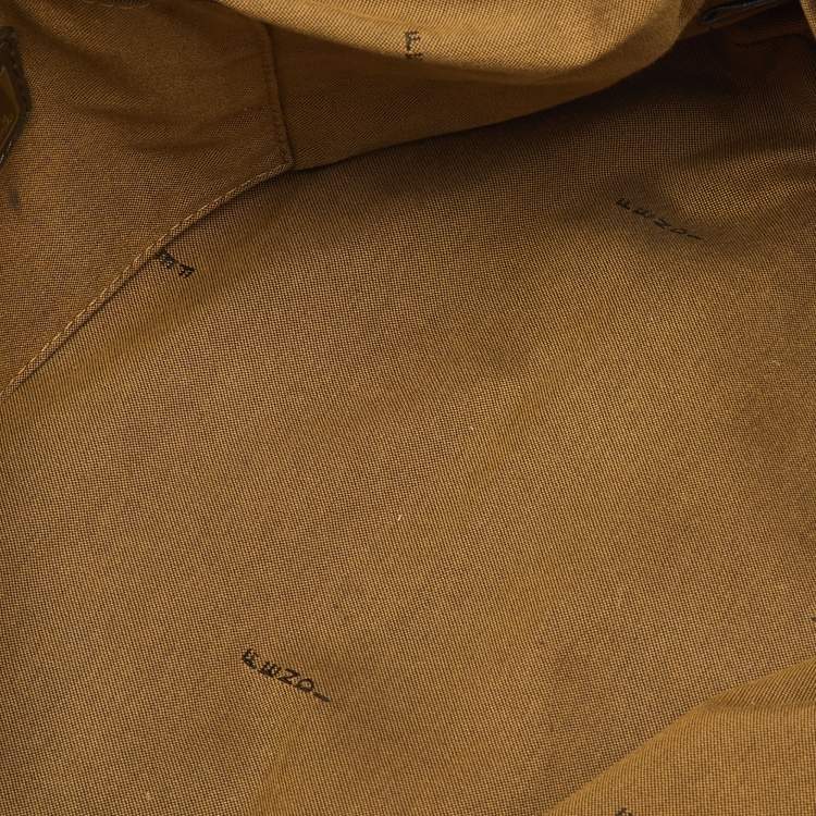 Pre Owned Fendi Olive Green Leather Zip Satchel