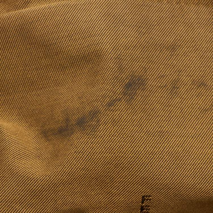 Pre Owned Fendi Olive Green Leather Zip Satchel