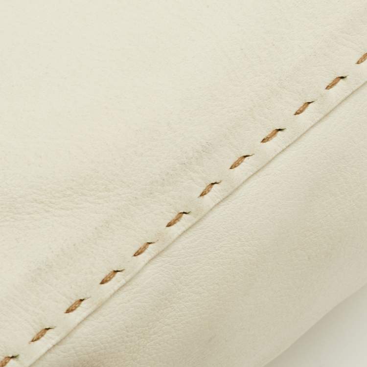 Pre Owned Fendi Adele White Leather Selleria Satchel