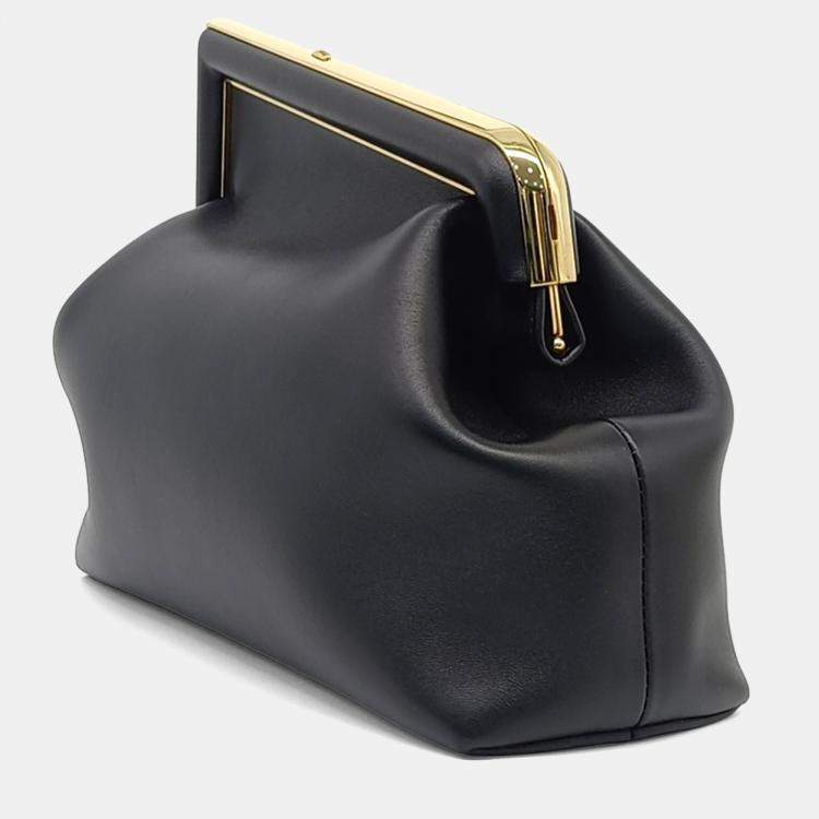 مملوكة مسبقًا Fendi Black Leather First Bag Medium