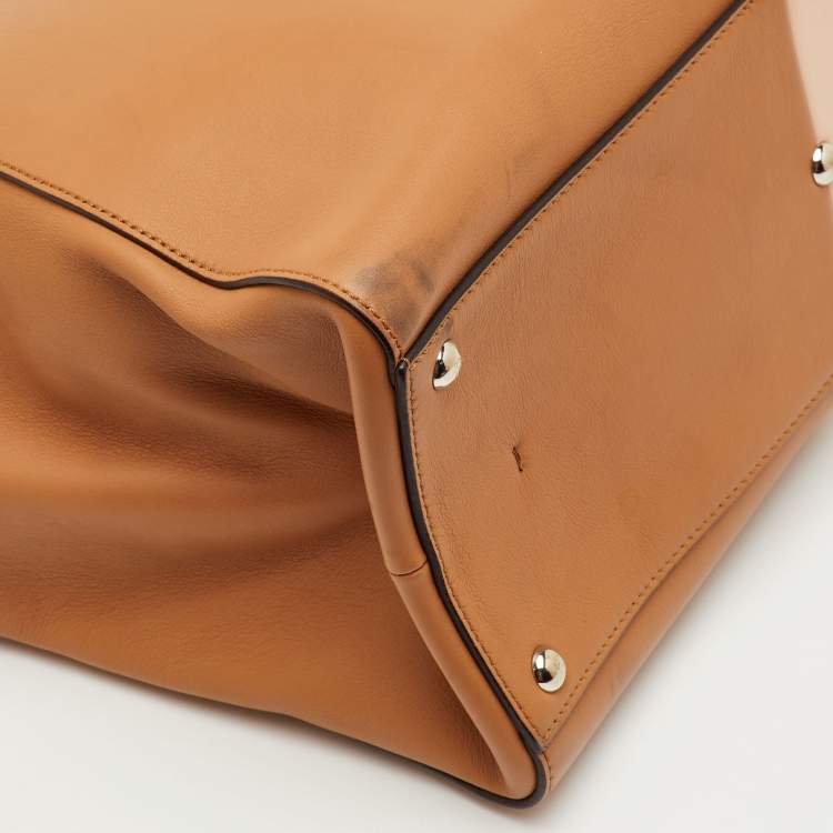 Pre Owned Fendi 3Jours Large Brown/Light Pink Leather Tote