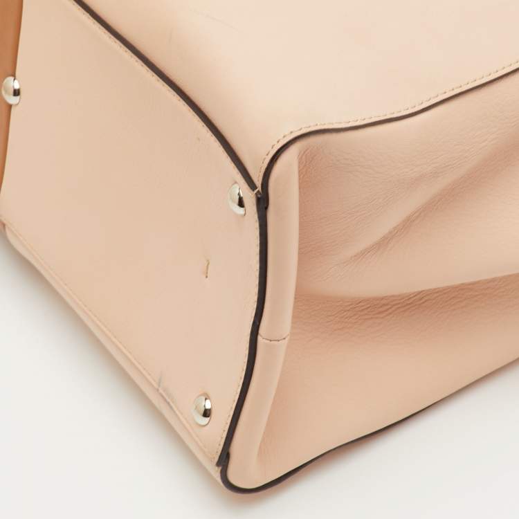 Pre Owned Fendi 3Jours Large Brown/Light Pink Leather Tote