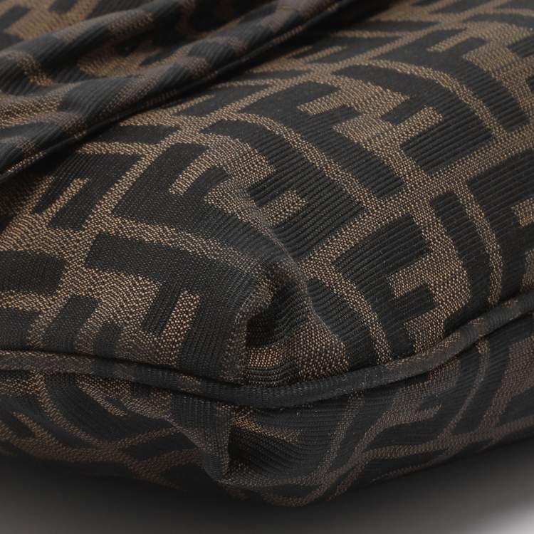 مملوكة مسبقًا Fendi Mia Large Brown Zucca Canvas and Patent Leather Shoulder Bag