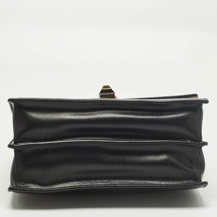 Pre Owned Fendi Kan I Medium Black/Brown FF Leather Top Handle Bag