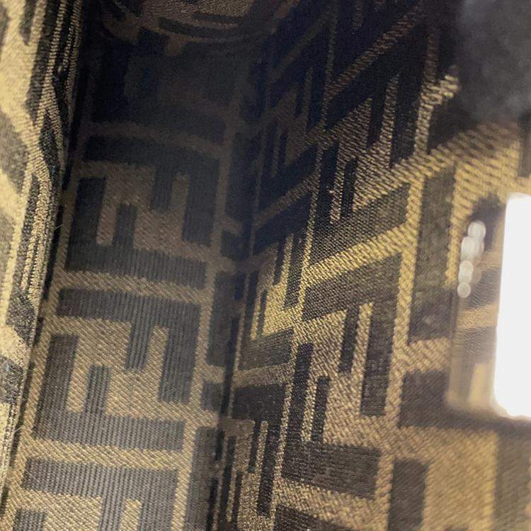 Pre Owned Fendi Peekaboo I See You PokMon Collaboration Dratini Brown Canvas Size Petit