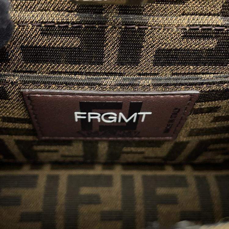 Pre Owned Fendi Peekaboo I See You PokMon Collaboration Dratini Brown Canvas Size Petit