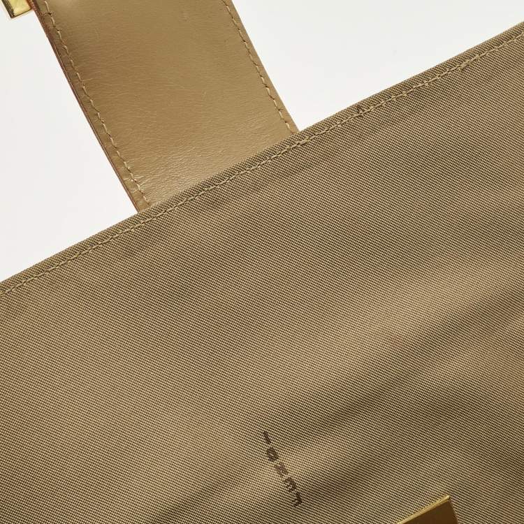 Pre Owned Fendi Orange Zucchino Coated Fabric Mamma Baguette Bag