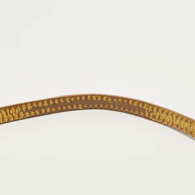 Pre Owned Fendi Pink/Gold Zucchino Lurex Fabric Accessory Pochette