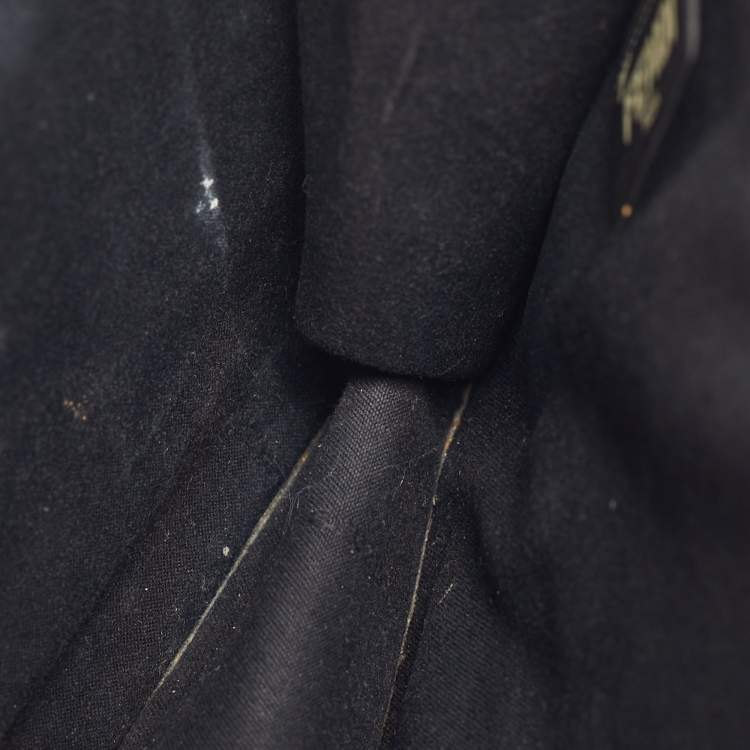 Pre Owned Fendi Rainbow Studded Black Leather Crossbody Bag