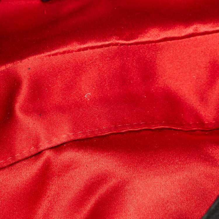 Pre Owned Fendi Flap Baguette Black Suede Bag