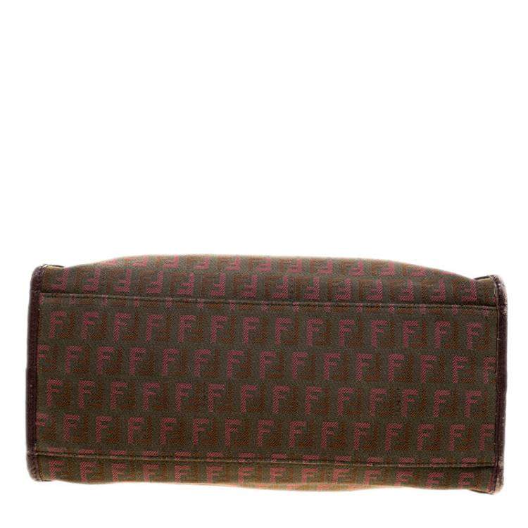 Pre Owned Fendi Multicolor Zucca Canvas Boston Bag