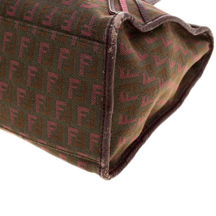 Pre Owned Fendi Multicolor Zucca Canvas Boston Bag