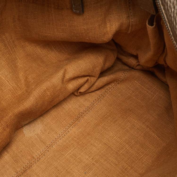 مملوكة مسبقًا Fendi Roll Selleria Metallic Grey Leather Shopper Tote