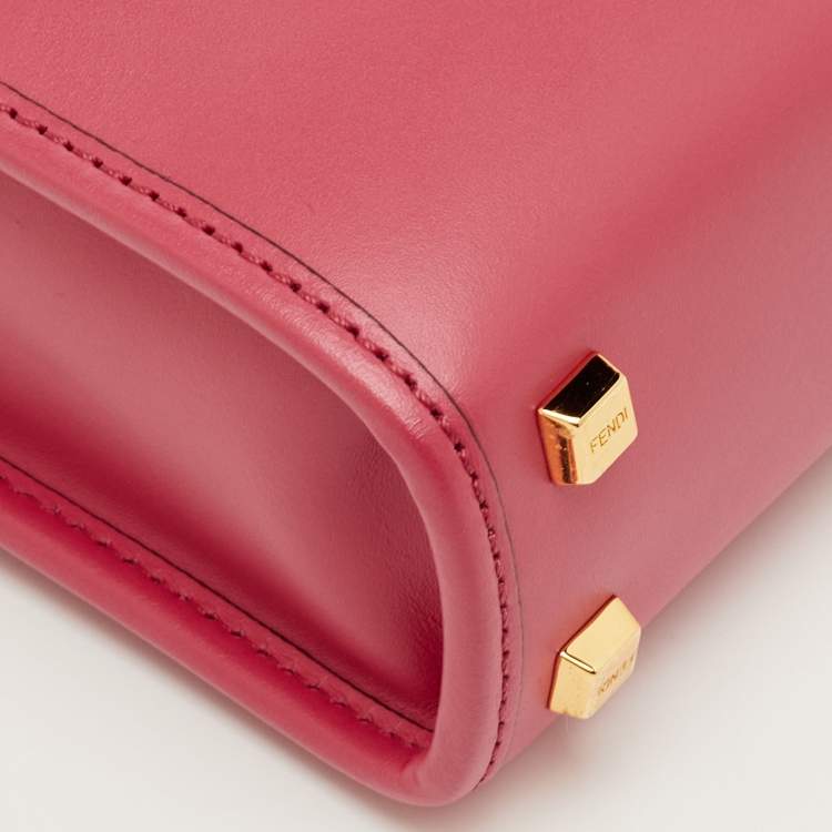 Pre Owned Fendi Sunshine Mini Pink Leather Tote